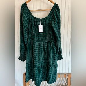 Lucky Brand Green Smocked Dress Size XL